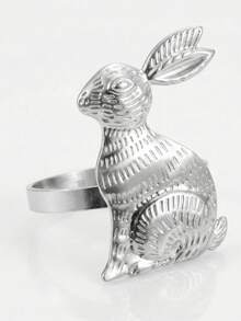 6 pezzi Anelli portatovaglioli a forma di coniglio dorato, portaposate decorativi a forma di coniglio, anelli portatovaglioli in lega minimalisti moderni, adatti per Pasqua/Natale/Feste/Matrimoni/Ringraziamento/Uso quotidiano - A - Visualizzare 7