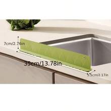 1pc Kitchen Sink Silicone Splash Guard - Non-Slip, Easy-To-Clean Countertop Barrier With Large Suction Cup. Fits Standard Sinks, Prevents Water Mess And Debris Buildup. Ideal For Home And Restaurant Kitchens. Kitchen Sink Accessories | Modern Kitchen Accessories | Durable Kitchenware