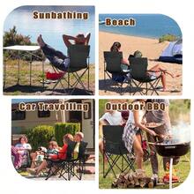 Coliware Outdoor Lightweight Folding Camping Chair, Oversized Oxford Fabric Portable Director Chair For Camping With Carry Bag Cup Holder, Compact 551lb Loading Capacity - Black - 預設 - 查看 7