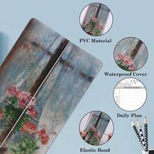Travelers Notebook Inserts With PVC Sleeve,Daily Planner,Daily Appointment Book,Undated To Do List Notepad,30 Sheets,8.5\ X 4.7\,Pocket Notebook For Journals,Dis,Planners,Flowerpot Plants - FlowerpotPlantsPVC & DailyPlan - View 4