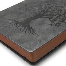 A5 360 Pages Lined Journaling Notebooks With Pen, Journals For Women Men Writing Notebook, Tree Of Life Design, Brown Edge Fine Inner Pocket - Dark Grey - 深灰色A5襯裡 - 查看 9