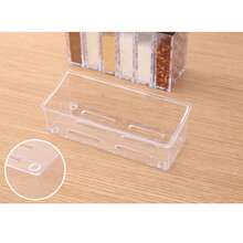 2-In-1 Textured Dual-Lid Spice Jar Set With Storage Base, Minimalist Transparent Spice Jars With Base, Seasoning Containers, Condiment Organizer Bottles - Multicolor - View 11