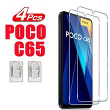 适用于小米 Poco X7 Pro 5G、Poco F7 Pro、Poco F7 Ultra、Poco M7 Pro、Poco F7、F8 Ultra、F8 Pro 的 4 片/套钢化玻璃屏幕保护膜 + 摄像头镜头保护膜，9H 硬度，防刮花，兼容手机壳，防指纹（适用于小米 Poco X6 Pro 5G 的 2+2 片装） - 彩色 - 查看 8