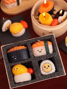 1 Set Japanese Sushi Scented Candles, Romantic Atmosphere Decor, High-End Photoshoot Props, Suitable For Holidays, Festivals, Valentine's Day, Ramadan, Easter, Mother's Day, Christmas, Halloween, New Year, Memorable Gifts For Family And Friends - Multicolor - View 13