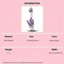 Dijes de flores plateadas con baño de plata para San Valentín, con diseños de lavanda, cactus, rosa, tulipán y girasol. Colgantes de esmalte ajustables de plantas para hacer pulseras, collares, joyería para bodas, fiestas y uso diario. Accesorios románticos para manualidades - Multicolor - Ver 19