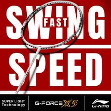 GForce X5 Raqueta de bdminton de fibra de carbono con cubierta completa gratuita 82 gramos, 28 libras - Blancorojo - Ver 2