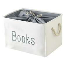 CYPNINough Cesta de Libros para la Habitación de Los Niños Organizador de Estantes y Cajas de Almacenamiento de Libros para Niños Contenedores de Libro Plegables con Cierre de Cordón grandeFashion - 223607700 - Ver 2