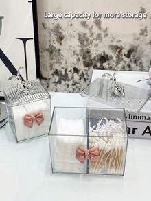 Cosmetic Swab Storage Box With Cover, 1pc Clear Makeup Organizer, Dust-Proof Storage Case, Desk Organizer Fits Makeup Sponge, Lipstick, Hair Clips, For Dresser, Countertop, Office,Room,Home,Bedroom,Bathroom,House,Pink Room,Living Room Decor,Travel Stuff,Gift Bag,Gifts For Mom,Dad,Men,Friends,Teacher,Birthday,Wedding,Desk,Shelves,Accessories,Gift Boxes,Funny Gift,Storage Bag,Room Decor, Bags,Makeup Bag,Vanity,Travel,Make Up Bag,Travel Essentials,Organizer,Storage,Travel Essential,Makeup Organizer,Makeup Bags,Make Up Organizer,Toiletry Bag,Desk Organiser,Cosmetic Bag,Makeup Pouch,Make Up Organize,Vanity Accessories,Make Up Pouch,Make Up Bags,Jewellery Box,Pouch,Makeup Brush Holder,Brush Holder,Perfume Organiser,Pouch Bag,Gifts For Women,Christmas Gifts,Gift Ideas For Women,Room Decor - Clear - View 6