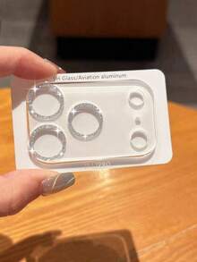 1pc Shiny Integrated Tempered Glass Camera Lens Protector, Full Coverage Anti-Scratch Lens Protective Cover, Compatible With IPhone 17/16/15/14/13/12/11 Series Applicable To Daily Shield, Office, Home Daily Shield Office Home Phone Camera Cover Sparkling Crystal Waterproof Shockproof Anti-Fall Scratch Resistant - Silver - View 26