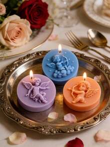 1个天使造型蜡烛模具，适用于制作香薰蜡烛、石膏艺术品、树脂装饰品、水泥家居装饰和手工皂，专为母亲节礼物和祝福而设计，也适用于新生儿欢迎仪式、婚礼甜品桌装饰、情人节氛围和新年家庭庆祝活动。 - 白色 - 查看 6