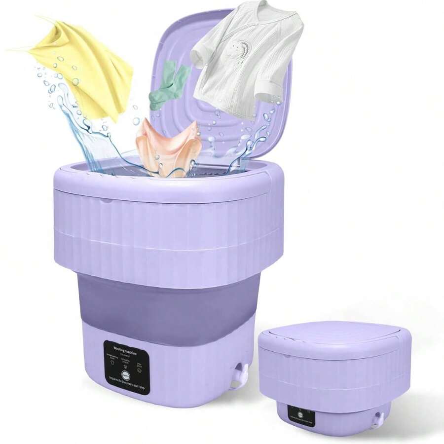 Lavadoras portátiles, mini lavadora y secadora de 11 l, lavadora plegable para ropa interior con escurridor, mini lavadora y secadora portátil para ropa interior y ropa de bebé, para apartamentos, dormitorios y autocaravanas. - Tipo de Enchufe A USA (110-127V) - Ver 1