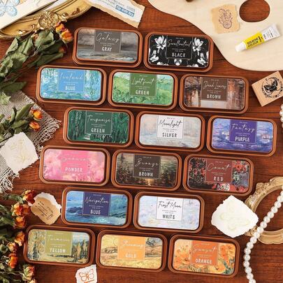 1 Box Colorful Ink Pad, Portable Colored Ink Pad, Multiple Colors Available, Suitable For Daily Office, Stamping, Marking, Journaling, Decorating And DIY Crafts. Ideal For Craft Projects, Scrapbooking And Various Activities. Vibrant Colors, Perfect For Art Projects | Ink Pad, Fun DIY, Back To School, School Supplies