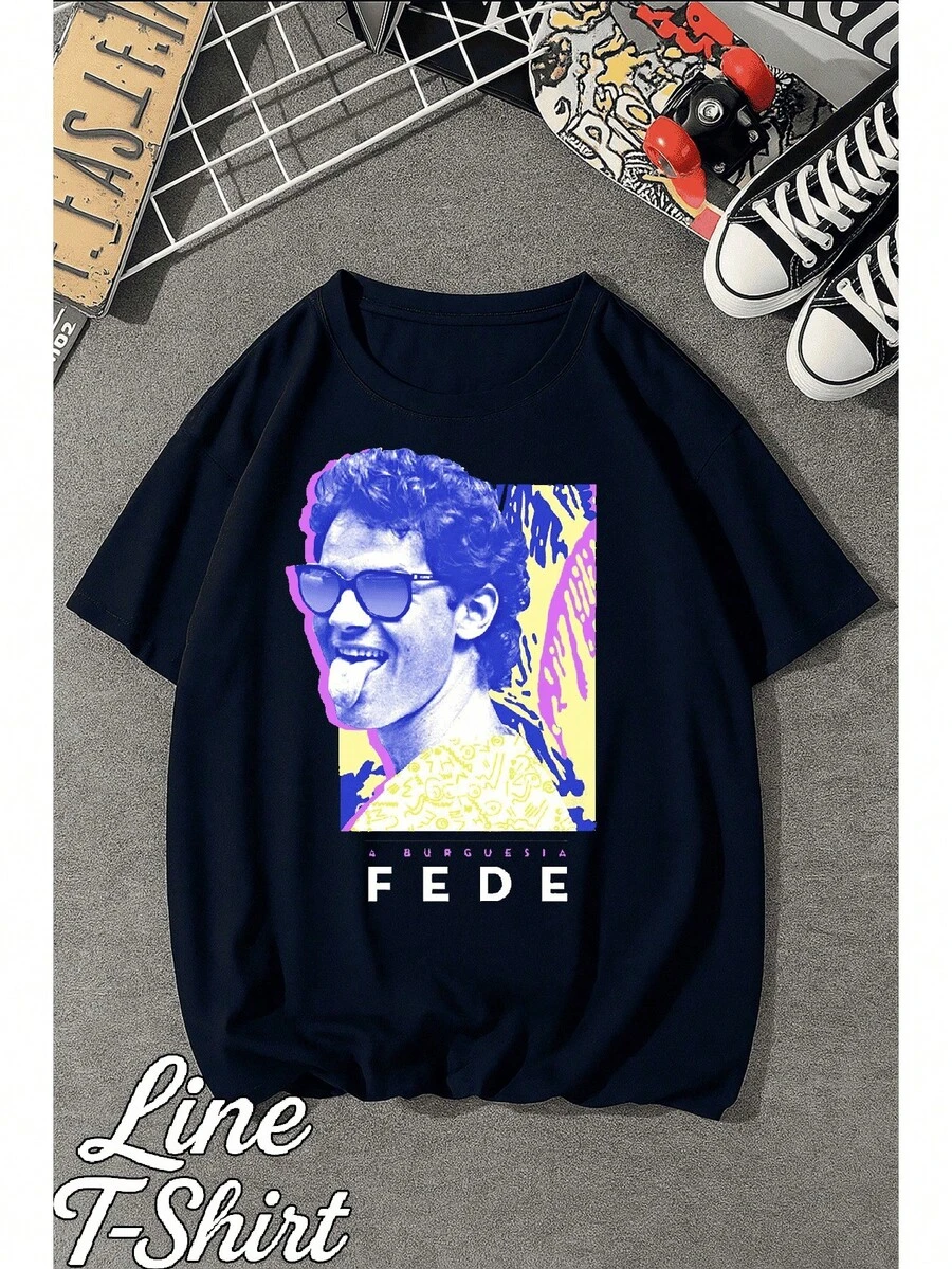 Cazuza T-Shirt, Brazilian MPB Singer, "The Bourgeoisie Stinks," Unisex, Men's/Women's, 100% Cotton, Top Premium Streetwear, New Release, Immediate Shipping, Various Colors!! Plus Size - 藏蓝色 - 查看 1