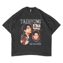 Kpop V Taehyung Unisex-Shirt Graphic Tee S-5XL - 黑色 - 查看 2