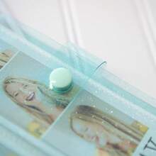 Photo Booth Photo Album - 6 Ring Glitter Notebook Sparkle Binder With 20 2x6 Photo Sleeves - Fits 80 Slide In Photobooth Strips (2x6, SEAFOAM) - SEAFOAMSPARKLE - Xem 4