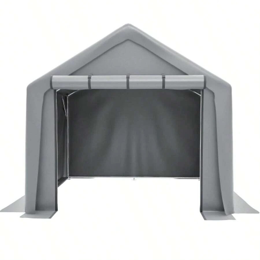Garage Tent 244x241x217cm, Garden Shed, Waterproof Storage Shed, Bicycle Shed, Bicycle Garage, Grey - 灰色 - 查看 1