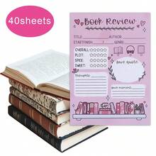 1/2/8本装书评便签本，5.5 x 3.9英寸，自粘式小记事本，阅读笔记用品，每本40页 - 彩色 - 查看 2