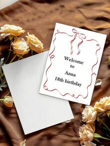 Customizable Greeting Cards, Personalized Cards (With Envelope), Creative Custom Text, Multiple Colors, Suitable For Valentine's Day Gifts, Valentine's Day, Engagement, Wedding, Anniversary, Mother's Day, Father's Day, Birthday, Holiday Gifts, Party Invitations - Design Exclusive Cards For Friends, Family, Teachers, Bridesmaids, Upload Your Own Text - Multicolor - View 4