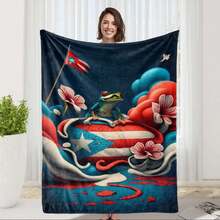 Puerto Rican Themed Flannel Blanket - Vibrant Cultural Prints With Flags, Symbols & Puerto Rico Text - Soft Warm Travel Digital Print,Suitable For All Seasons,      Washable And Machine-Washable, Lightweight, Breathable, Comfortable, Warm,  Unique, 280gsm For Him And Her, Perfect For Naps, Camping, Travel, Family, Daily Life, Office Decoration, Birthday Anniversaries, Valentine's Day, Thanksgiving, Christmas, Halloween, Mother's Day, Father's Day, Wedding,   New Year Gifts Provide Personalized Ideal Gifts For Her, Him, Family Members, Boyfriends,  Girlfriends, Fathers, Family Members, Mothers, Lovers,   Daughters, Sons,   Grandfathers, Grandmothers,     Friends, Classmates And Pets.     Sofa,Bed,Car,Bedroom,Living Room,Office,  Outdoor Camping, Beach,Wall Decoration - 多色16 - 查看 5
