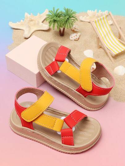 Infant Flat Sandals, Comfortable & Versatile Boys/Girls Hook And Loop Roman Sandals