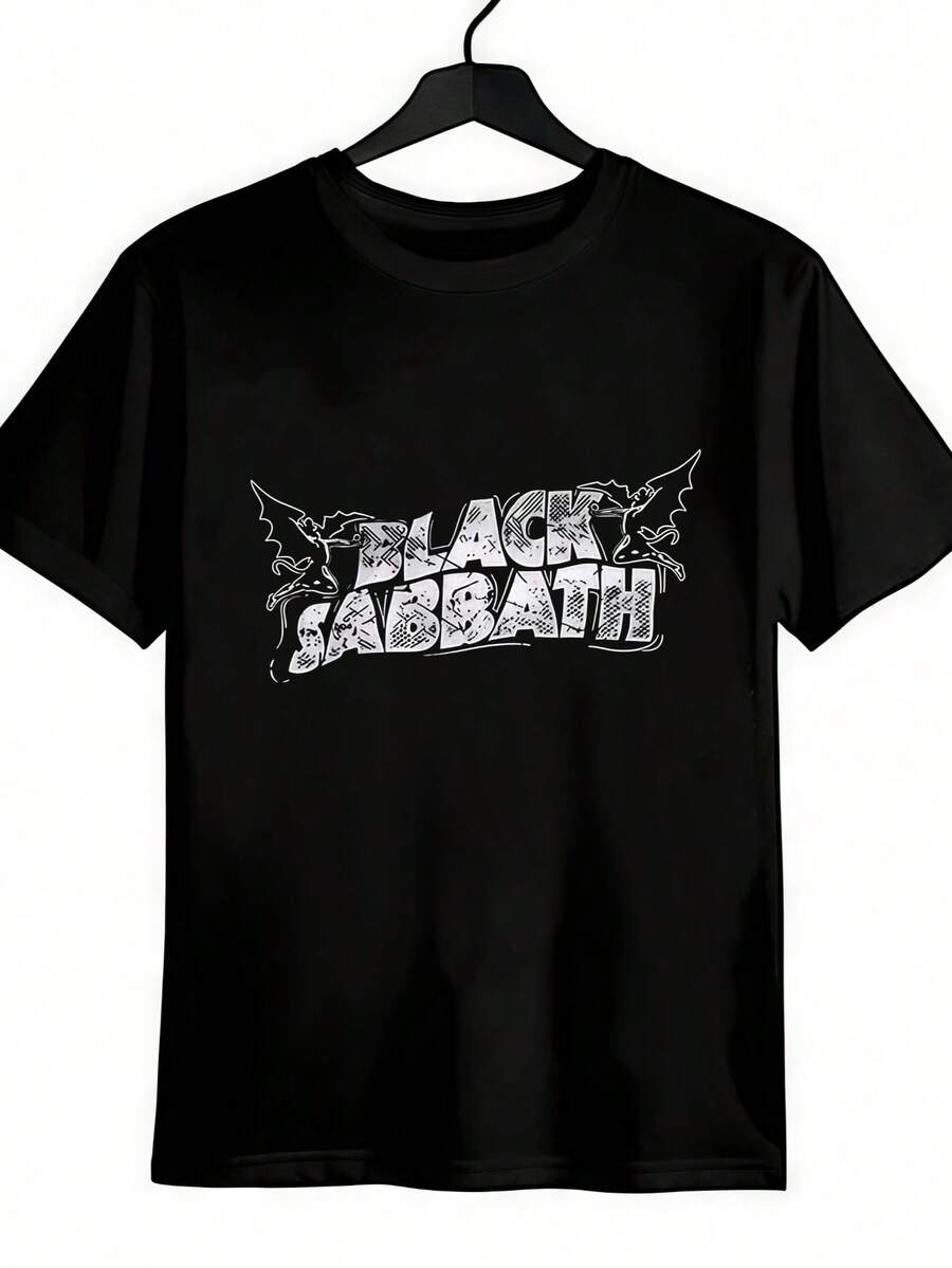 BLACK SABATH T-Shirt, Men Clothing, Festival Shirt, Fashionable Outfit, Pure Cotton T-Shirt 200g - Black - View 1
