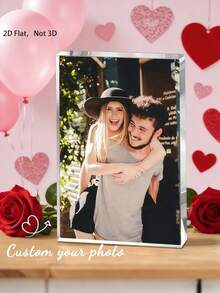 Customized Acrylic Couple Photo Brick, Personalized Acrylic Photo Decor, Can Print Your Couple Photo, Ideal Gift For Valentine's Day, Wedding, Birthday, Mother's Day, Father's Day, Anniversary, Party, Personalized Gift For Boyfriend, Girlfriend, Friends, Family, Couple Decor, Room Decor - Multicolor - View 3