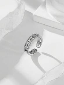 Gift Box Set Elegant Heart-Shaped Cubic Zirconia Rhinestone Ring, Women's Party & Daily Versatile Jewelry, Copper Material Non-Fading & Hypoallergenic, Suitable For Holiday Gifts - Silver - View 6