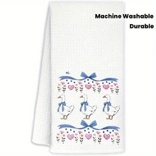 2/4/6/8/10/12pcs Bow Goose Hand Towels For Bathroom Decoration, Goose Kitchen Towels, Valentine's Day, Birthday And Other Festivals To Give To Family And Friends Kitchen Towel Set,Machine Washable - 16 X 24 Inch Rectangular Towels, Suitable For Kitchens And Bathrooms - Nhiều màu 4 - Xem 4