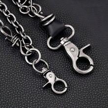 Layered Punk Pants Chain Men Women, Gothic Hip Hop Jean Chain Wallet Chain Biker Trouser Chain, Goth Emo Fashion Keychain Accessories - 2L-黑色倒刺 - 查看 5