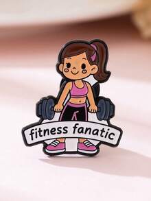 1pc Cute Cartoon Zinc Alloy Fitness Enthusiast Brooch - Multicolor - View 2