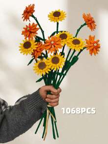 DIY永生花花束摆件玩具，向日葵和非洲菊混合花束，生日、情人节、节日、圣诞节、新年礼物 - 彩色 - 查看 19
