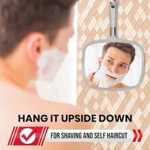 Large Pack Of 5 Hand Held Mirror Set For Barbers And Salon - Perfect For Home Travel And Makeup Use With Long Comfy Handle And Distortion Free HD Reflection - 33CM Length X 23CM Width Silver