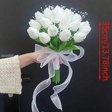 Artificial Bridal Bouquet, Real Touch Calla Lily Bride Bouquets Wedding Flowers Bouquets For Bride Bridesmaid Wedding Ceremony, Marriage White Flowers Arrangements, Wedding Supplies - Multicolor - View 10