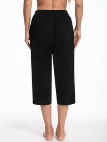 3 Pack Capri Pants For Women Loose Lounge Cropped Sweatpants Joggers Yoga Casual Workout Pants With Pockets - 黑色/深灰/淺灰 - 查看 2