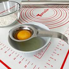 CYPNSeparador de yema de huevo en acero inoxidable con mango extendido separador de clara egg separatorFashion - Plateado - Ver 4