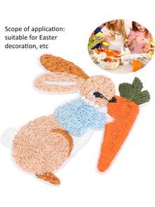 10pcs Easter Bunny Patch, Rabbit And Carrot Pattern Easter Theme Sew Iron On Patches DIY Motif Applique Patches For Clothing Jackets Shoes - Multicolor - View 6