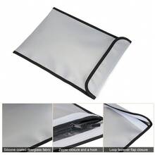 1 PC Faraday Bag Fireproof Waterproof Document Bag RFID Blocker Bag For Phone Passport Credit Card, Anti-Theft Pouch - Grey - View 5