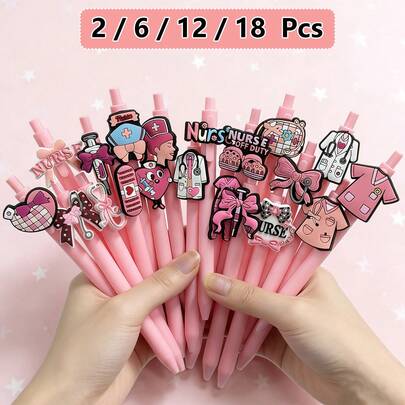 2/6/12/18 Pcs Blue Series Medical Nurse Doctor Ballpoint Pens - Medical Record Writing Pens, Ideal Gift For Nurses, Medical Assistants Teachers And Students. Practical Gift For Nurses, Perfect For Colleagues On New Year, Valentine's Day, And Sweet Cosplay