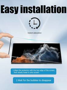 Navigator 3pcs Curved Unlock Tempered Glass Screen Protector Compatible With Samsung Galaxy S23 Ultra, Supports Fingerprint Unlock, Waterproof, Anti-Fingerprint, Anti-Drop, Anti-Scratch, Anti-Collision Screen Protection Essentials, Applicable To Daily Shield, Office, Home Daily Shield Office Home Phone Screen Protector Phone Accessories Shockproof Anti-Fall Scratch Resistant - Clear - View 7