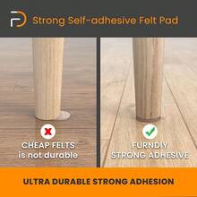 New Furndiy Furniture  For Hardwood Floors, Self-Adhesive Felt Pad For Chairs & Seat Legs, Easy Slide, Anti Scratch, Noise Stopper, Bumper & Buffer, Floor Tection - D In USA - White 1" - 0.9 X 32Pcs White - View 5