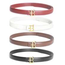 ECHAIN 1条窄款连衣裙腰带，适合搭配牛仔裤，搭扣式女士腰带，宽0.9英寸，有白色/红色/棕色/黑色可选