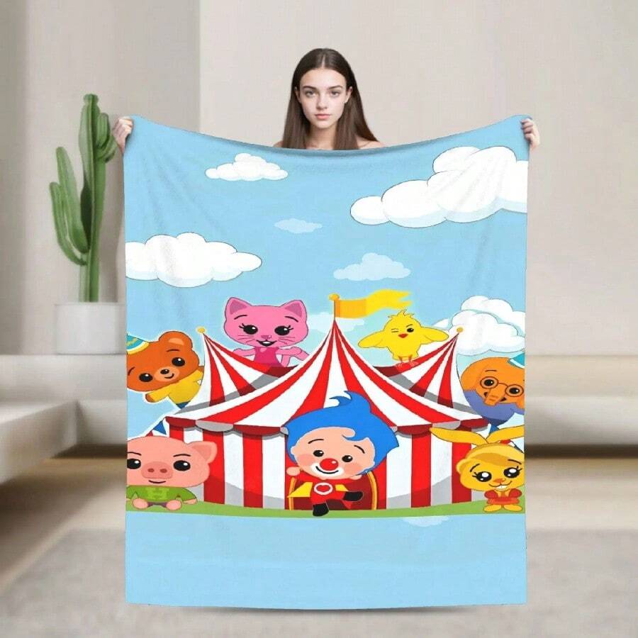 Cute Cartoon P-Plim Blanket S Adults Flannel Throw Blanket For Living Room Warm Custom Quality Bedspread Gift(10).Jpg - trắng - Xem 1