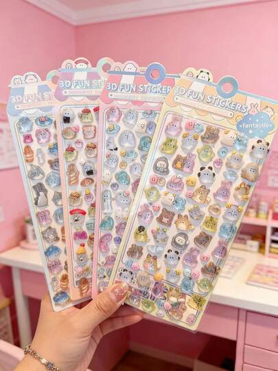 Cute 3D Rabbit Crystal Stickers, Suitable For Girls. Versatile Use: Forehead Stickers, Plush Stickers, Phone Case Stickers, Notebook Decorative Stickers, Craft Stickers, Fun Stickers, Diary Decorative Stickers, Graffiti Stickers, Etc.