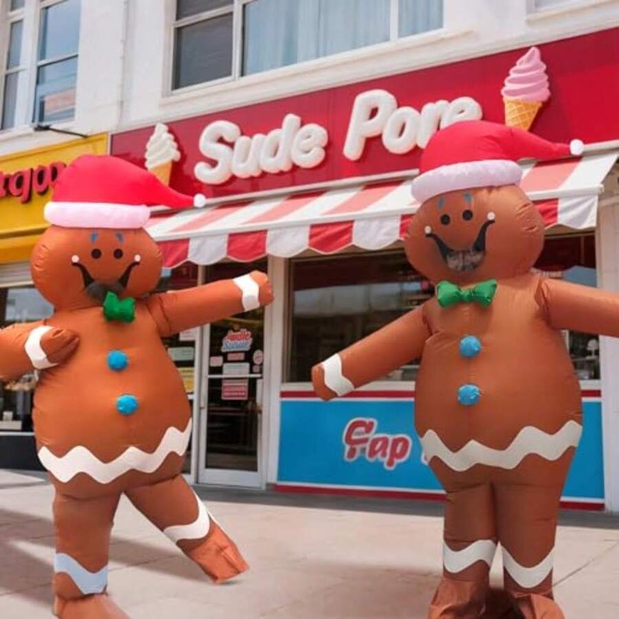 MIAOKE Disfraz Inflable para AdultosDisfraz Vaca Hinchable y Galleta de Jengibre Disfraces Halloween Hecho de Tela 210T Diseño con Ventana para Cosplay Fiesta Festival Navidad - 223246486 - Ver 1