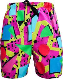 80s Bilayer Men 90s Swim Shorts 80s Summer Party Hawaiian Beach Disco ShortsA Valentine's Day XEIU - 80年代 90年代 黃色 - 查看 4