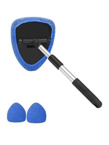 Car Glass Cleaning Tool, Window Cleaner With Reusable Washable Microfiber Pads And Extendable Handle, Suitable For Cars, Trucks, SUVs, RVs And Home Use (5 Pads/3 Pads/1 Pad) - one-size - View 12