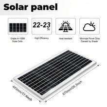 500W Solar Panel Power Generator 18V Solar Panel with Rack High Efficiency Portable solar energy Outdoor Solar Battery For Off-Grid Home Camping RV - SEP-SP50 - Ver 6