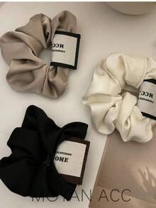 2个/3个装黑色、白色、咖啡色毛绒发圈，简约发饰，发绳礼品，适合日常使用