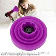 Difusor Retrátil de Silicone para Cachos - Boca Flexível para Ativação Profissional - Roxo - Visão 4
