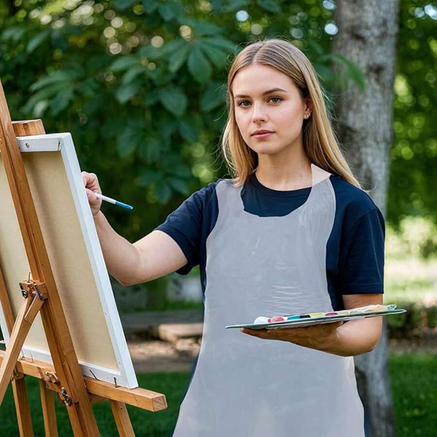 100条/包 乳白色一次性塑料围裙 (60*100) 厨房小工具 一次性围裙 防护服 防止油渍